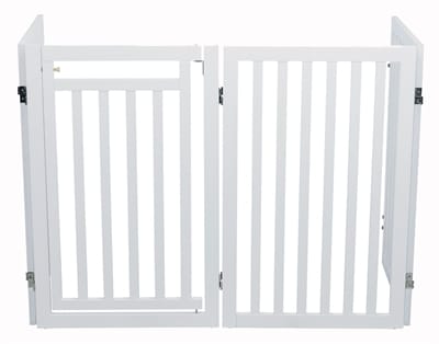 TRIXIE Hundezaun mit weißer Tür 60-160 x 81 cm