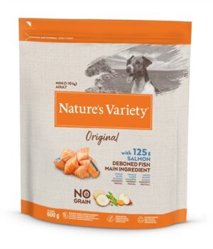 NATURES VARIETY Original Mini-Lachs ohne Getreide Adult 600 g / 1,5 Kg / 7 Kg