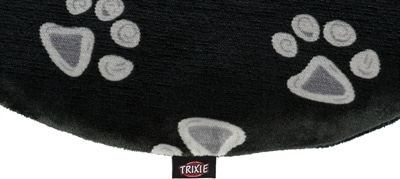 TRIXIE Hundekissen „Jimmy Oval“ schwarz mit Pfotenabdruck