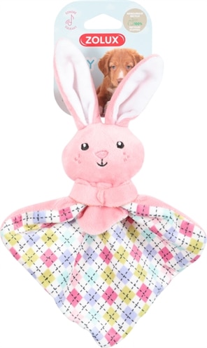 ZOLUX Kleines Plüsch-Kaninchen mit kuscheliger Decke rosa für Welpen
