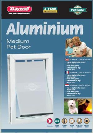 PETSAFE Hundeklappe bis zu 18 Kg Aluminium weiß