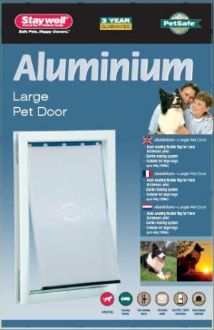 PETSAFE Hundeklappe bis zu 45 Kg Aluminium weiß 640