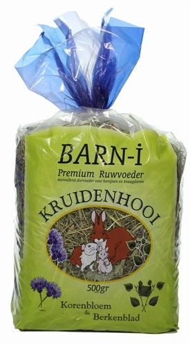 BARN-I Kräuterheu mit Birkenblättern und Kornblumen 6 x 500 Gramm