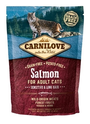 CARNILOVE Trockenfutter für Katzen Lachs Sensitive/Langhaar