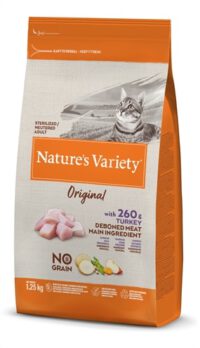 NATURES VARIETY Trockenfutter für Katzen Original Pute Ohne Getreide sterilisiert