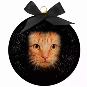 Plenty Gifts Weihnachtskugel Gefrostet Rot Katzenaugen Schwarz